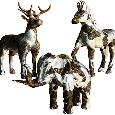Wooden metal figurines of animals 2