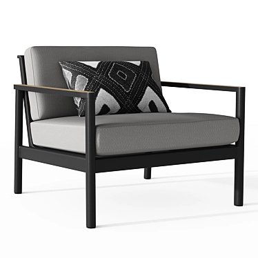 Sleek Aluminum Lounge Chair 3D model image 1 