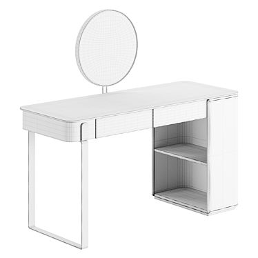 Elegant Parisienne Mirror Lady Desk 3D model image 1 