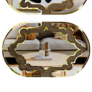 Byron Oval Wall Mirror 3D model image 1 