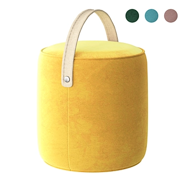 Luxury Velvet Pouf with Handle | Stool Group 3D model image 1 