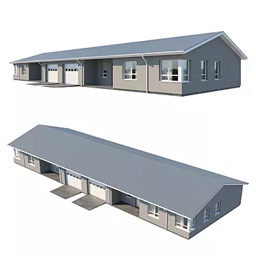 Modern Duplex House Design 3D model image 1 