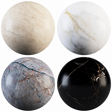 Marble Collection: Calacatta Gold, Beige, Imperial Black, Impartial Blue 3D model image 1 