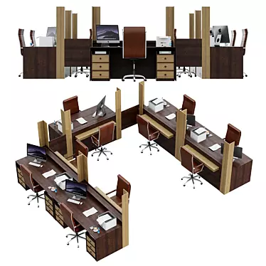 Modern Office Counter 2017 3D model image 1 