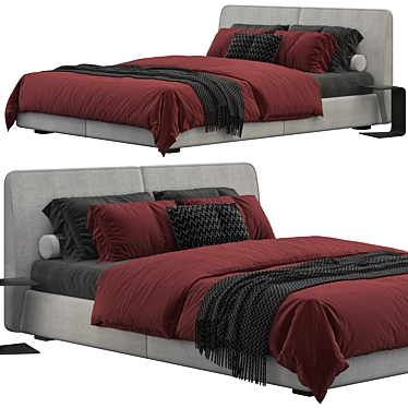 Sleek Mebel Nuvo Bed 3D model image 1 