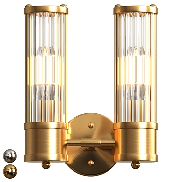 Double Wall Claridges: Sleek Brass or Nickel Wall Sconce 3D model image 1 