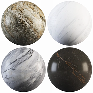Marble Collection: Illusion Bronze, Linear Brown, Storm Gray, Fish White 3D model image 1 