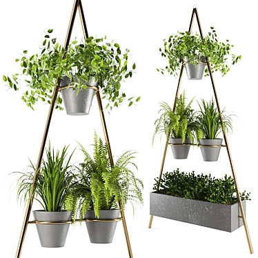 Green Oasis Indoor Plants Set 3D model image 1 