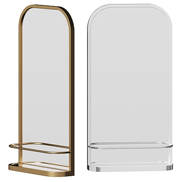 Retro Glam Wall Mirror 3D model image 1 