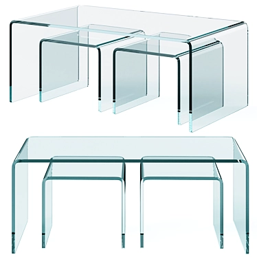 Clear Club 3-Piece Coffee Table Set by Kare Design 3D model image 1 