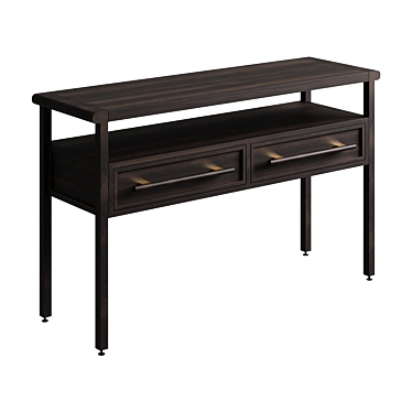 Contemporary Console Table with 2 Drawers 3D model image 1 