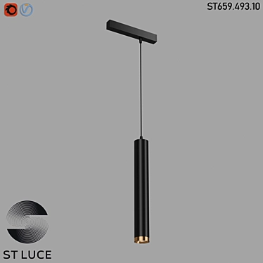 Sleek Magnetic Track Light 3D model image 1 