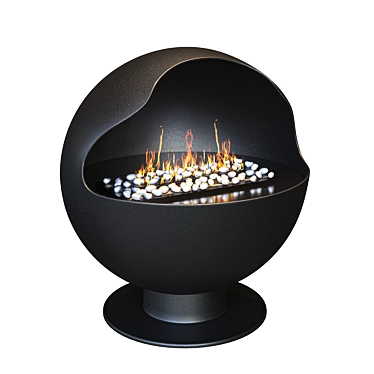 Lux Fire Bio-Fireplace: Stylish Steel & Gel Fuel 3D model image 1 