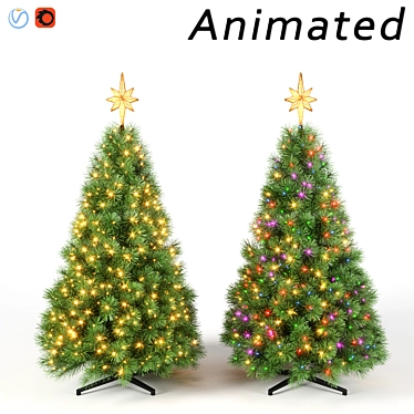 Animated Christmas Tree Set 3D model image 1 