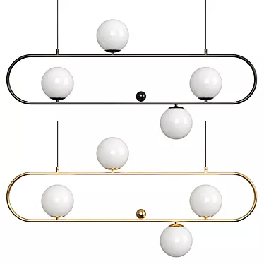 Sleek Hoop Pendant Lights 3D model image 1 