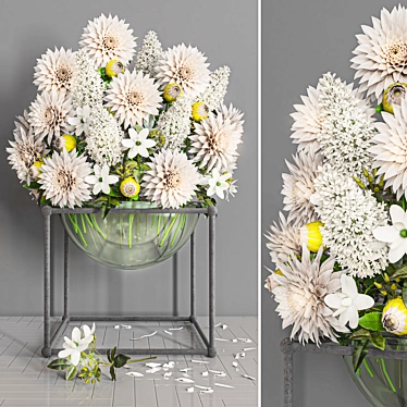 115-Piece Bouquet Set: Stunning Indoor Arrangement 3D model image 1 