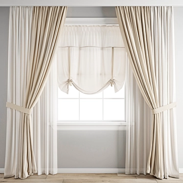 Polygonal Model Curtain 3D model image 1 