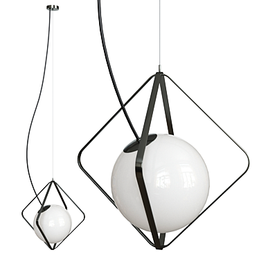 Modern Black Pendant Lamp 3D model image 1 