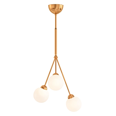 Brass Globe Pendant Light 3D model image 1 