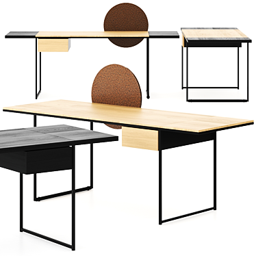Macis Extendible Desk Table 3D model image 1 