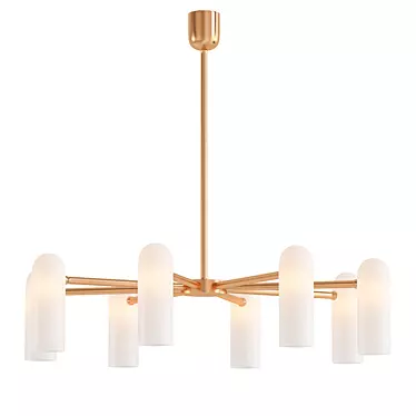 Elegant Brass Round Chandelier 3D model image 1 