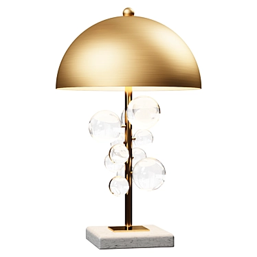 Floral Glass Antique Brass Table Lamp 3D model image 1 