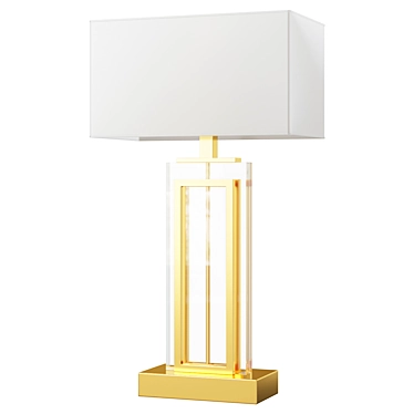 Elegant Crystal Gold Table Lamp 3D model image 1 