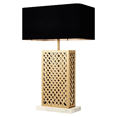 Vintage Brass Table Lamp - Idyllwild 3D model image 1 