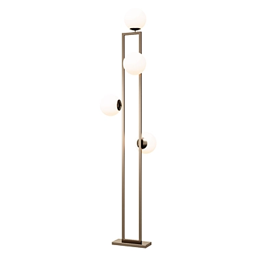 Elegant Brass Finish Pascal Floor Lamp 3D model image 1 