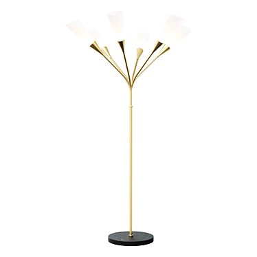 Elegant Antique Brass Gagnon Floor Lamp 3D model image 1 