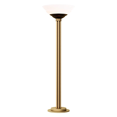 Elegant Antique Brass Swirl Floor Lamp 3D model image 1 