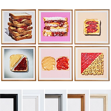 Modern Sandwich Picture Frame Set 3D model image 1 