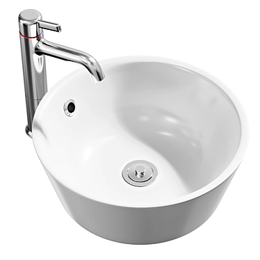 Sleek Kattevik Washbasin & Voxnan Mixer 3D model image 1 