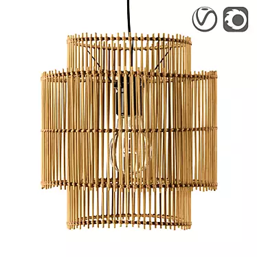 Natural Bamboo Lampshade by Haya 3D model image 1 