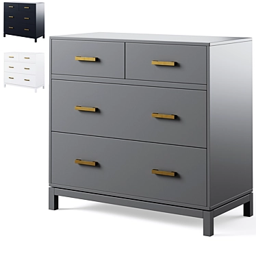 Kids Parke 4-Drawer Chest in Charcoal, Navy Blue, or White 3D model image 1 