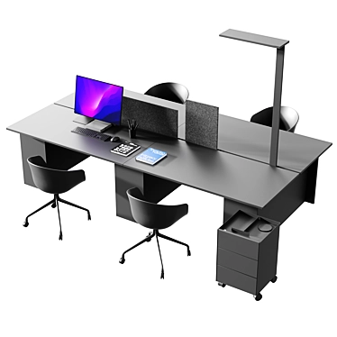 Gumpo Corona 7+ Office Table Set 3D model image 1 