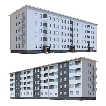 Modular Multi-Storey Apartment: Flexible Design 3D model image 1 