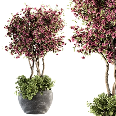 Purple Flower Tree: Outdoor Elegance 3D model image 1 