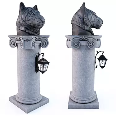  Majestic Tiger Lantern Column 3D model image 1 