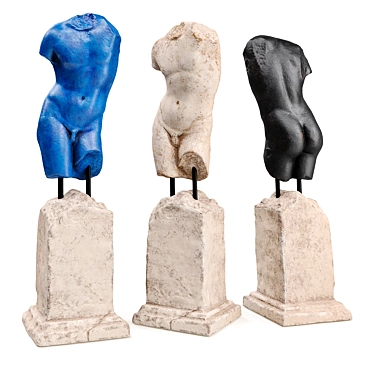 Elegant Eros Torso Pedestal 3D model image 1 