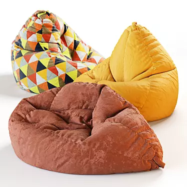 Versatile Bean Bag Pear - 3 Shapes, Various Fabrics & Colors 3D model image 1 