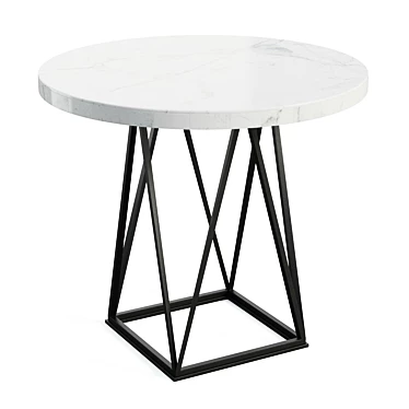 Modern Marble Pedestal Dining Table 3D model image 1 