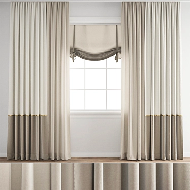 Elegant Polygonal Curtain Model 3D model image 1 