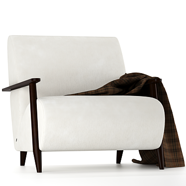 Sleek Beige Armchair - La Forma Marthan 3D model image 1 