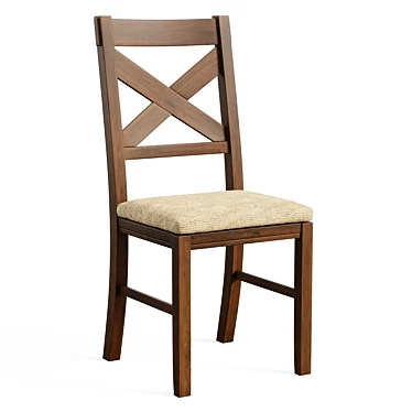 Elegant Hazelnut Crossback Chair 3D model image 1 