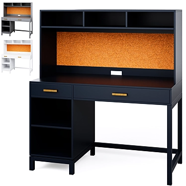 Parke Kids Desk & Hutch 3D model image 1 