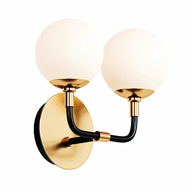 Modern Brass and Black Wall Sconce 3D model image 1 