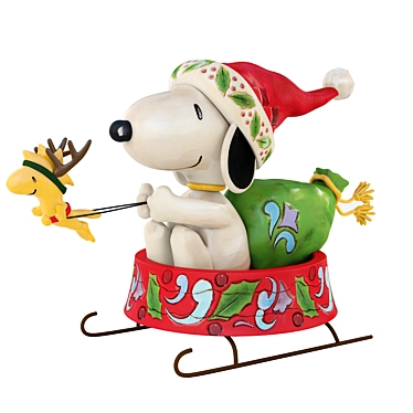 Santa Snoopy Christmas Statue 3D model image 1 