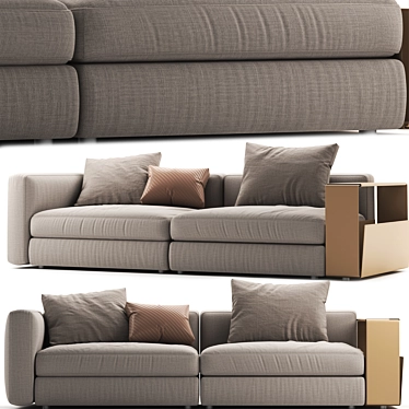 Flexform Harper Sofa: Sleek and Stylish Comfort 3D model image 1 