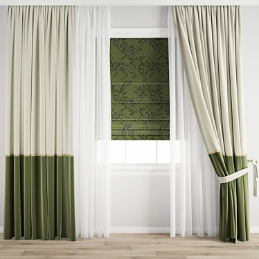 Modern Curtain Set 3D model image 1 